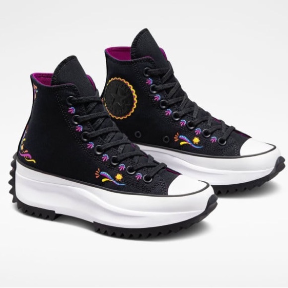 Converse Run Star Hike Day Dead High Platform Painted Embroidered NWT 13… - Picture 11 of 14